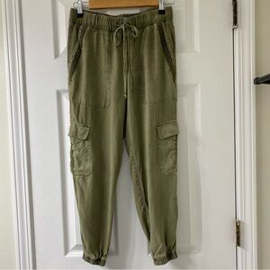 Cloth & Stone Cargo Joggers Pants Pockets Olive Green XS S